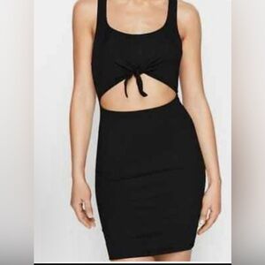 Victoria Sport Black front knot Mini Dress